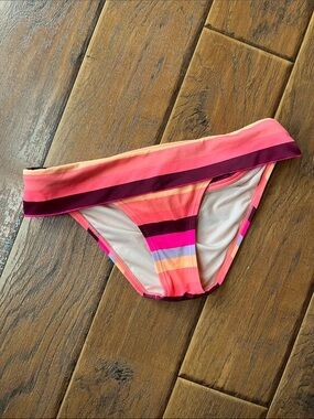 Victoria's Secret Striped Bikini Bottom - Pink, Coral & Magenta